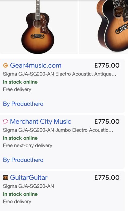 2020, Sigma GJA12-SG200 12-String Electro - Acoustic Guitar - Image 11