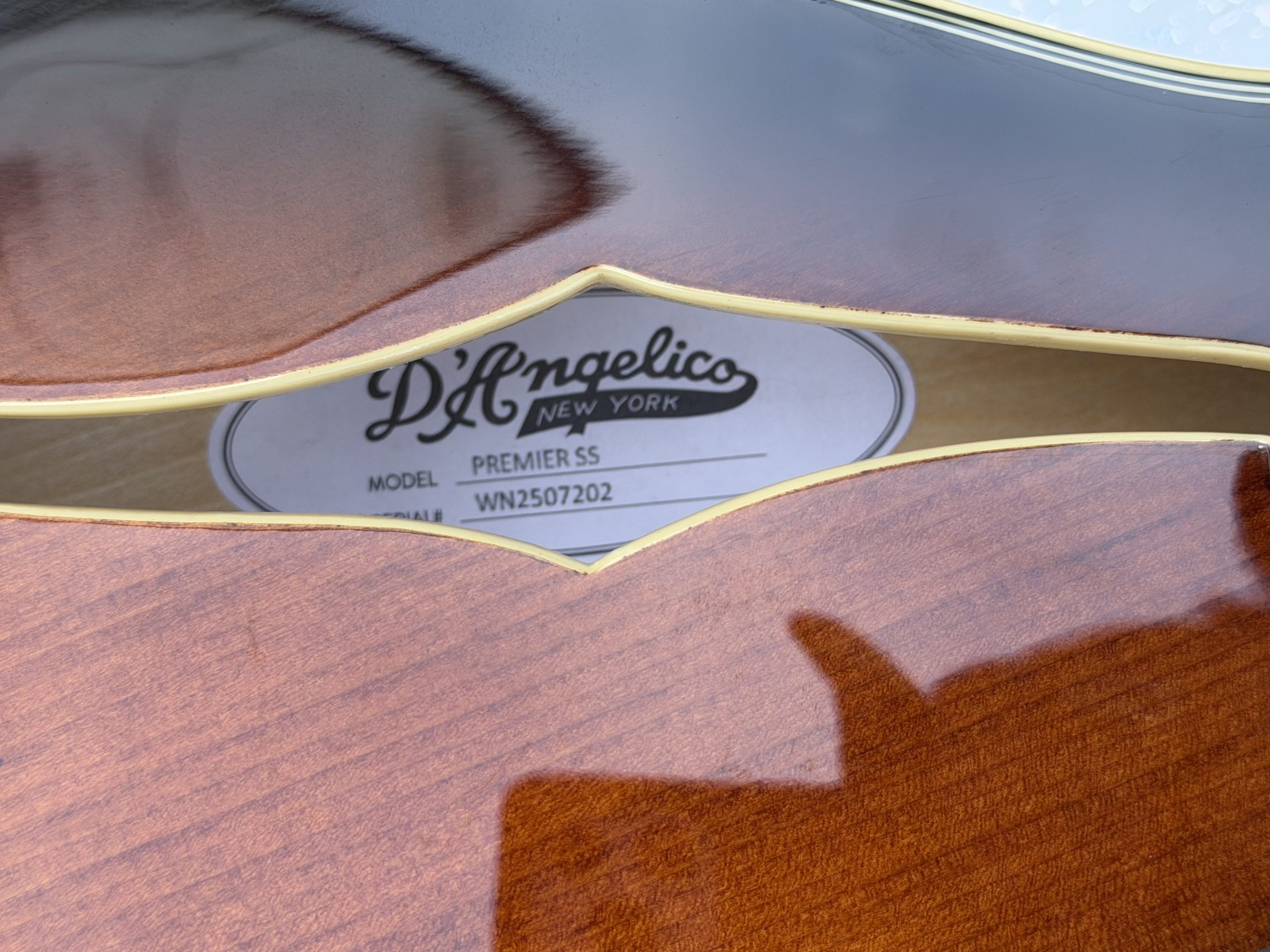2025 D'Angelico Premier SS semi-hollow body electric guitar - Image 4